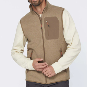Gilet en polaire épais pour homme, fermeture éclair intégrale, col montant, sans manches, coupe-vent, vêtement d'extérieur décontracté, hiver, couleur unie, doublure en sherpa - Product Image 2