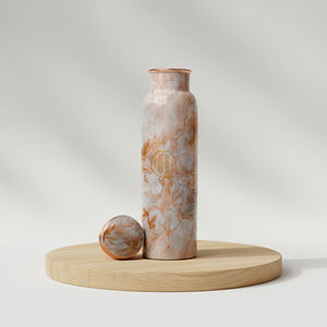 Bouteille d'eau en cuivre de luxe 750 ml sans BPA |   Bouteille en métal émaillé réutilisable, écologique, étanche, avec couvercle imprimé - Product Image 6