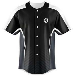 Maillot de baseball noir, gris et blanc pour homme, chemise d'équipe entièrement boutonnée, respirante, légère, uniforme sportif, entraînement - Product Image 1