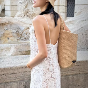 Vestido floral sexy para vacaciones de verano con tela de encaje de rosas de lujo, alta calidad, listo para enviar - Product Image 1