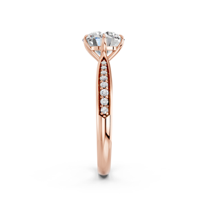 Bague de fiançailles de luxe pour femme ZOTA JEWEL en or rose 14 carats avec diamant de laboratoire de 1 carat taille brillant et diamants latéraux, certifiée IGI, cadeau - Product Image 3