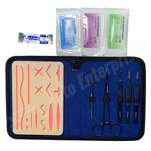 Kit de pratique de suture cutanée médicale, matériel et instruments chirurgicaux, avec coussin de suture chirurgical, réutilisable pour la formation médicale - Product Image 1