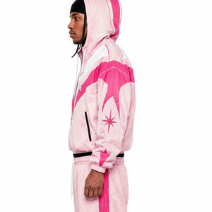 Factory Custom <b>Stitching</b> Zipper Windbreaker Jacket and Baggy Nylon Pants Set Jogging Suit Windbreaker Nylon Design <b>Tracksuit</b> Set - Product Image 4