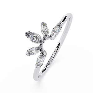 แหวนแต่งงานแบบซ้อนกันได้ทรงมาร์คีส์คัท ทองคำแท้ 14K เพชร CVD HPHT ผลิตในห้องปฏิบัติการ เหมาะสำหรับสวมใส่ทุกวัน - Product Image 6