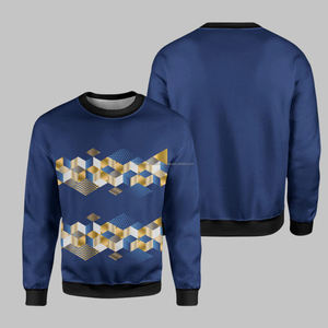 Patrón de impresión de gran tamaño de alta calidad 360 gramo círculo cuello sudadera logotipo personalizado bordado de moda para hombres y mujeres - Product Image 1