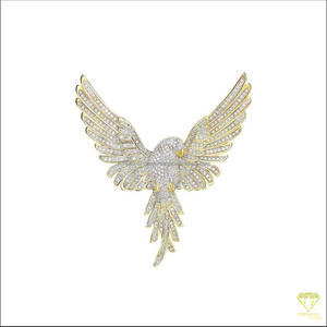 Personalizable 925 plata esterlina loro volador colgante totalmente helado VVS laboratorio crecido diamante blanco chapado en oro joyería de Hip Hop - Product Image 2