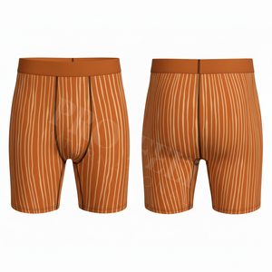 Breathable Customized Striped Printed Design Athletic Performance <b>Boxer</b> Briefs Gym Running Sports Underwear Compression Shorts - Product Image 4