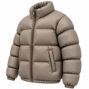 Custom <b>Men</b> Puffer Jacket <b>Winter</b> Outerwear Padded Bubble <b>Coat</b> High Stand Collar Solid Color Custom <b>Mens</b> Heavy Puffer Jacket <b>Coat</b> - Product Image 5