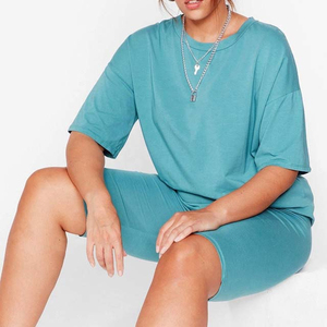 Women's Summer <b>Set</b> Solid Streetwear 2 Piece Shorts Breathable Eco-Friendly Cotton Comfortable Elastic Waist Daily Wear - Product Image 3