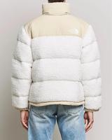 Veste d'hiver décontractée unisexe blanche en sherpa avec broderie sur le devant, coupe-vent, respirante, écologique, coupe régulière, fermeture éclair