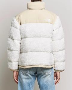 Veste d'hiver décontractée unisexe en duvet blanc avec broderie sherpa sur le devant, coupe-vent, coupe régulière, fermeture éclair - Product Image 3