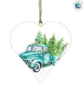 Adorno Colgante de Corazón de Metal Hecho a Mano de Linea Exports Inc, Decoración Navideña con Estampado Floral Vintage para Árbol de Navidad - Product Image 3
