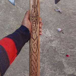 Damascus Steel Made Double Head <b>Axe</b> Premium Quality Artisan Crafted Tool For Bushcraft Camping And Outdoor Equipment - Product Image 4