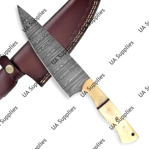 Couteau de Chef Professionnel en Acier Damas Forgé à la Main, Très Tranchant, Manche en Os de Chameau, Design Moderne - Vente en Gros OEM/ODM - Product Image 2