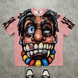 Camisetas con Hombros Caídos, Directo de Fábrica, Camiseta Gráfica Oversize, Estilo Urbano Moderno, Estilo Vintage, Corte Holgado, Camisetas Casuales - Product Image 3