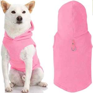 Sudadera con Capucha para Perro, Color Rosa, Otoñal, Pequeña, Cálida, con Anillo en O para Correa, 100% Algodón, Ecológica, Chaleco de Forro Polar Resistente al Viento - Product Image 2
