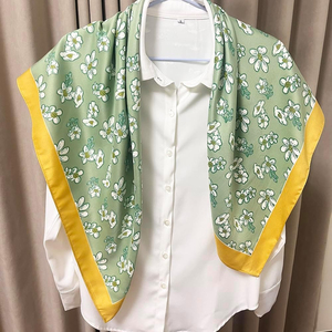 Women's Fashion Elegant Floral Printed Head <b>Scarf</b> <b>Square</b> Bandana From <b>Silk</b> Satin Women's <b>Scarves</b> For Events - Product Image 5