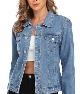 <b>Ladies</b> Denim <b>Jacket</b> Classic Fit Cotton <b>Jean</b> Outerwear Comfortable Casual Clothing Wholesale Factory Denim <b>Jacket</b> High Quality - Product Image 2