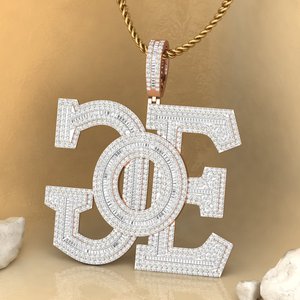 Elegant 925 Silver + Moissanite <b>Letter</b> Pendant <b>charm</b> jewelry silver Plated Hip hop Style Unisex Religious Jewelry Design - Product Image 3