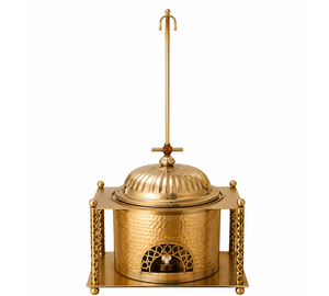 Réchaud alimentaire fini or aspect attrayant avec support de couvercle moyen-orient casseroles Ramadan arabe Buffet alimentaire Chaffers - Product Image 1