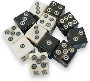 Hand Crafted 6 Sides Viking/Medieval Betting Bone and Horn <b>Dice</b> <b>Set</b> of 12 Pcs - 9/16 Inch (14-15 mm) Thick - Product Image 2