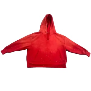 Nuevo Jersey Sun Faded Nueva llegada Recortada de gran tamaño de peso pesado Logotipo personalizado Lavado con ácido Faded Sudaderas con capucha de gran tamaño para hombres - Product Image 4