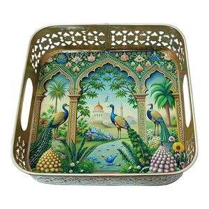 En gros, ensemble de plateaux et pots en corne Pichwai, faits main, au toucher réel, motif animalier indien, pour cadeau de remerciement - Product Image 5