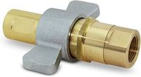 Raccord rapide hydraulique à basse pression NPT1'' en laiton forgé poli à tête ronde avec écrou à oreilles pour remorque benne