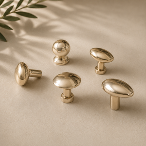 Poignée de meuble en laiton distinctive avec formes dôme et ovales pour tiroirs, armoires et commodes de cuisine - Product Image 6