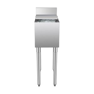 Contenitore per Ghiaccio Commerciale in Acciaio Inox da 28 L, 12 X 19 X 37, con Coperchio Scorrevole e Portabottiglie Regolabili - Product Image 1