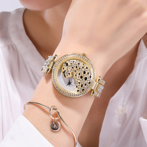 Fashion Women <b>Watch</b> With <b>Bling</b> Bracelet 2pcs <b>Ladies</b> <b>Watches</b> With Hip Hop Jewelry Sets 9782 - Product Image 5