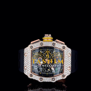 VVS Moissanite Diamond Square <b>Case</b> Business & Fashion Sport Style Stainless Steel Hip Hop Luxury Quartz Watch Unisex - Product Image 1