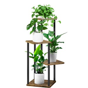 Wholesale Distressed MDF Wood Metal-<b>Frame</b> Tiered <b>Plant</b> Stand - Product Image 4