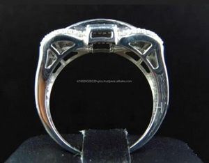 Bague de mariage, de fiançailles ou de promesse pour homme en argent sterling 925 plaqué, sertie de pierres, idéale pour les cadeaux et occasions festives - Product Image 3