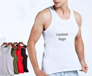 Wholesale Custom Cotton White Vests with logo Seamless Bodybuilding Undershirt Training <b>String</b> Singlet Men's Fitness Tank <b>Tops</b> - Product Image 1