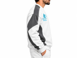 Sudadera Blanca de Cuello Redondo para Hombre OARH_INT INDUSTRY, Manga Raglán, Corte Regular, 100% Poliéster, Logotipo Estampado en la Parte Delantera, Estilo Casual para Otoño - Product Image 2