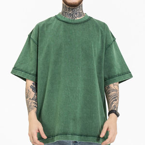 T-shirts délavés à l'acide à faible MOQ, personnalisables pour hommes, nouvelle mode, 100 % coton, style streetwear long - Product Image 3