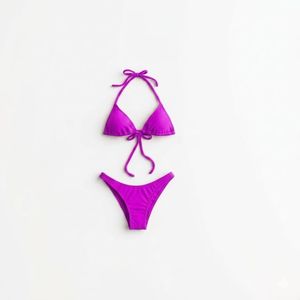 Haut de bikini noir pour femme avec cordon de serrage à l'avant et bretelles réglables, maillot de bain uni en spandex et polyester - Product Image 3
