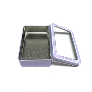 Custom Printed Rectangular Tinplate Box Airtight Metal <b>Tin</b> Container with Window for <b>Tea</b> Gift Packaging - Product Image 5