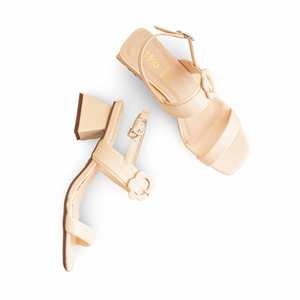 Sandalia Formal de Tacón Crema FR5315 para Mujer - Product Image 1