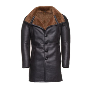 Professional <b>Mens</b> Sheepskin Fur <b>Coat</b> Wholesale Premium Fashion Custom Design Leather <b>Coat</b> - Product Image 2