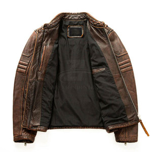 Blouson de motard en cuir tendance, coupe ajustée, style zippé, streetwear, vente en gros - Product Image 4