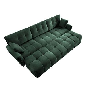 Set Divano Elegante a 3 Posti in Ciniglia Testurizzata con 3 Pouf e Cuscini, Struttura Robusta in Legno Massello per Soggiorni - Product Image 6