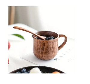 Acacia wooden Tea <b>Cup</b> Coffee Drinks Smooth Unbreakable Child Wood Drinking <b>Cup</b> With Handle In Low Price - Product Image 1
