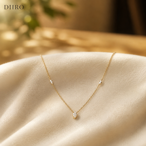 Collier en or 18 carats plaqué or avec diamants, serti de moissanite taille marquise, bijoux micro-incrustés, chaîne à maillons pour femme, idéal pour les soirées - Product Image 5