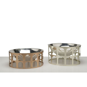 Bol décoratif de luxe en métal style romain, poli argent et or rose, pour centre de table, au prix le plus bas - Product Image 1