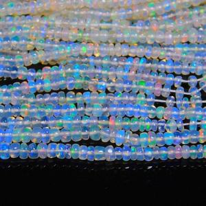 Ethiopian <b>Opal</b> Smooth Rondelle Beads Natural Ethiopian <b>Opal</b> Multi Fire <b>Opal</b> Beads for Jewelry Making - Product Image 4