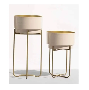 Interior Decorative Floor Display Plant <b>Stand</b> Modern Style White Powder Coated Metal Planters Flower <b>Pot</b> Living Room - Product Image 5