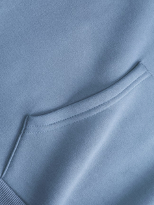 Men's Custom Logo Hoodie Light Blue 100% Cotton French Terry Breathable Regular Fit Casual Autumn Wear Heat Transfer Printed - Product Image 6