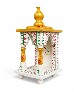 Ensemble de temple artisanal en bois indien de qualité supérieure 3 pièces fabriqué à la main Pooja Mandir pour la maison décorative sanctuaire hindou utilisation du culte - Product Image 5